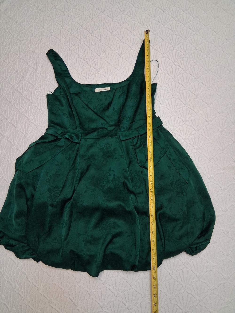 Francesca's Collections Teal Floral Satin Fit-and-Flare Mini Dress Size L - Picture 16 of 16